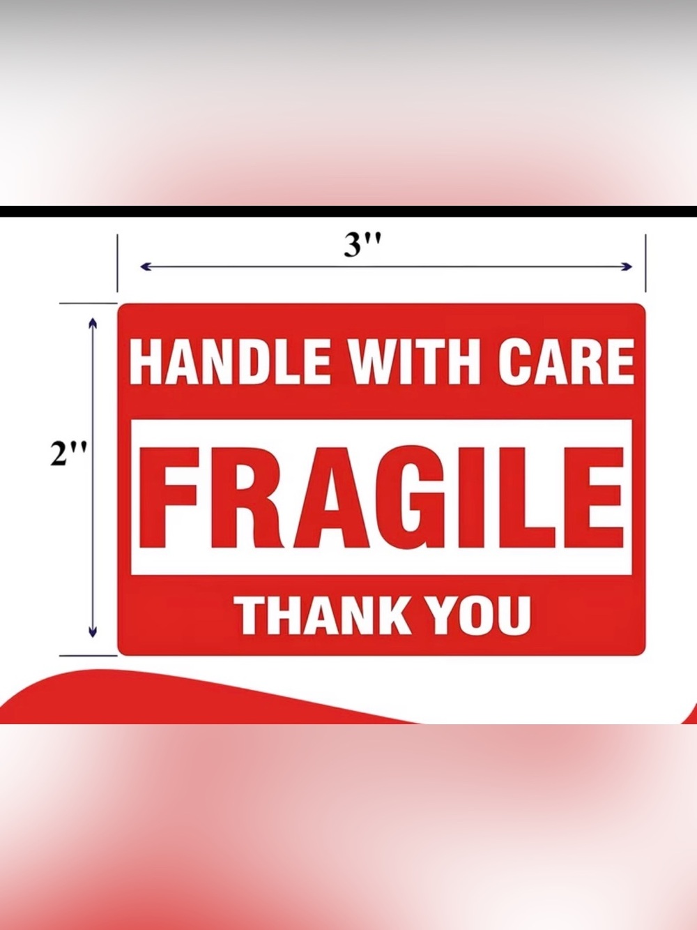 💕5/25💕Fragile Stickers 50 2” x 3”